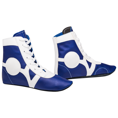 Купить Обувь для самбо SM-0102, кожа, синий Rusco в Высоковске 