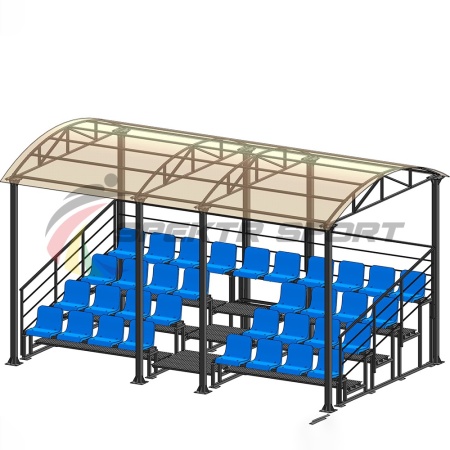 Купить Трибуна для зрителей 4 ряда на 34 места с навесом и перилами в Высоковске 