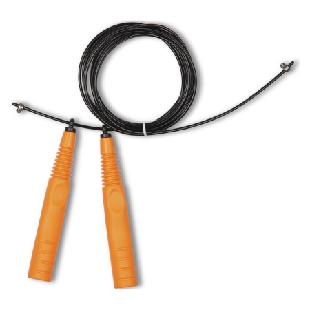 Купить Скакалка высокооборотная Кроссфит стальной шнур в оплетке 2.9 м чёрно-оранжевая в Высоковске 